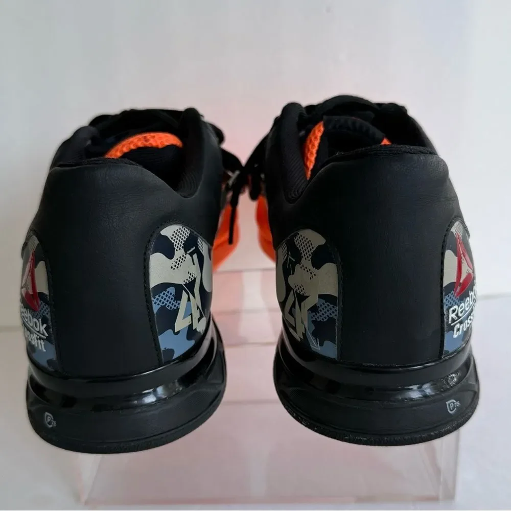 Reebok Camo Men’s 11 Crossfit Lifter 2.0 Shoes Neon Orange Black V67579